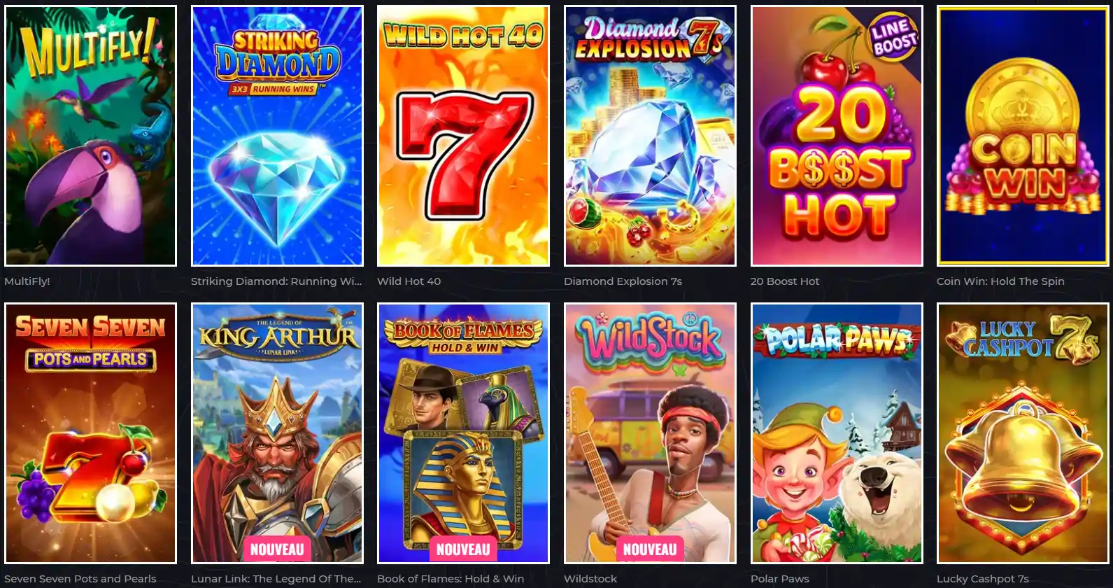 Toutes les machines à sous disponibles sur Lunubet Casino