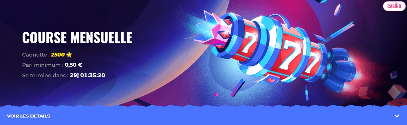 Tournoi de course mensuelle sur Lunubet Casino