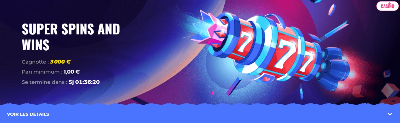 Tournoi "Super Spins" sur Lunubet Casino
